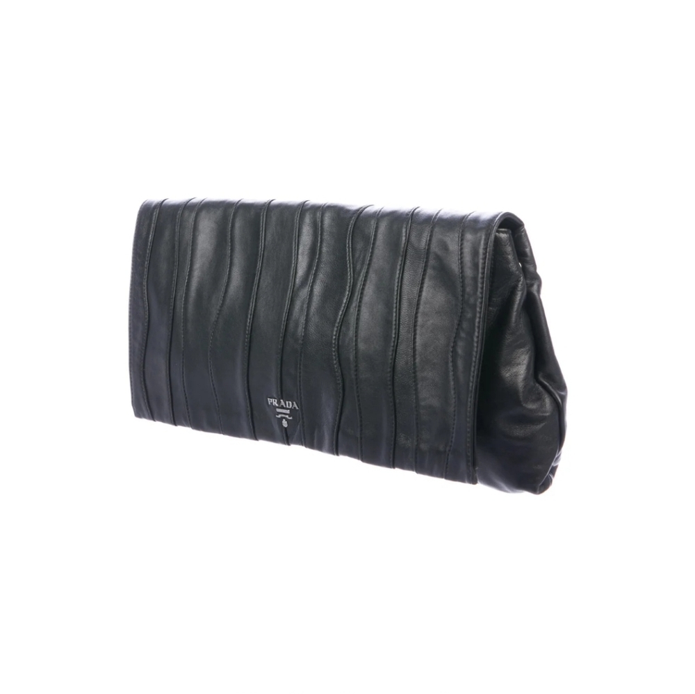 Prada Black Leather Clutch